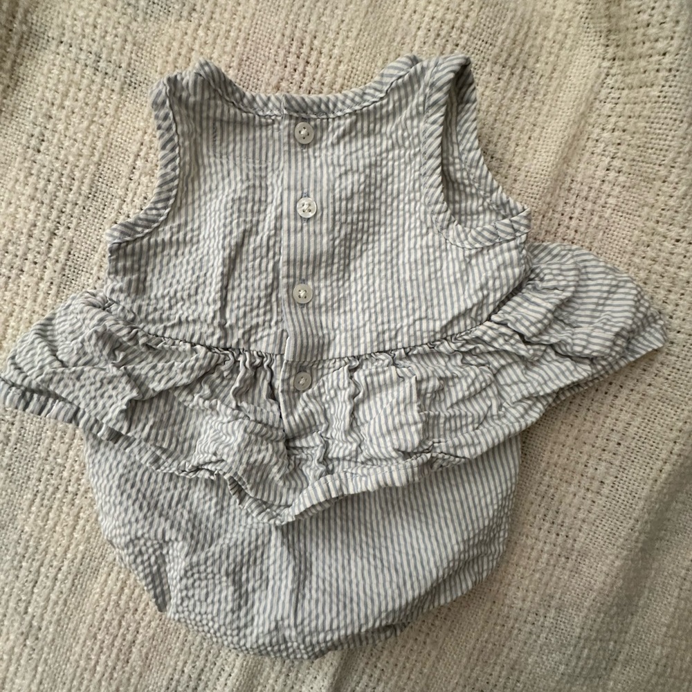 Little Planet Baby Seersucker Sunsuit - Picture 3 of 4